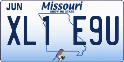 MO license plate XL1E9U