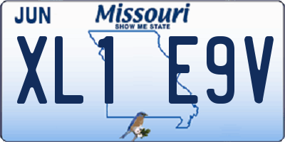 MO license plate XL1E9V