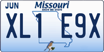 MO license plate XL1E9X