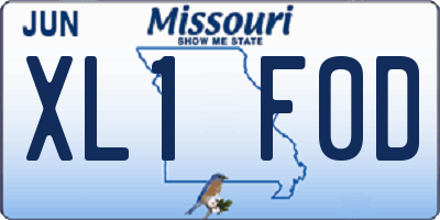 MO license plate XL1F0D