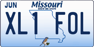 MO license plate XL1F0L