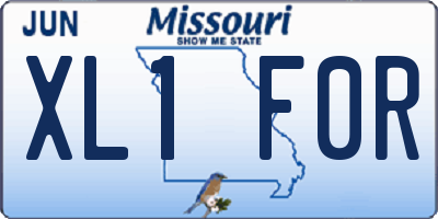 MO license plate XL1F0R