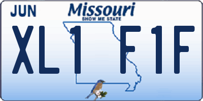 MO license plate XL1F1F