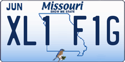 MO license plate XL1F1G