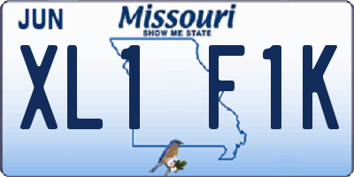 MO license plate XL1F1K