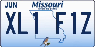 MO license plate XL1F1Z