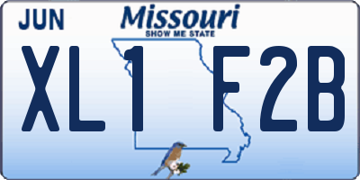 MO license plate XL1F2B