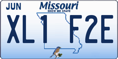 MO license plate XL1F2E