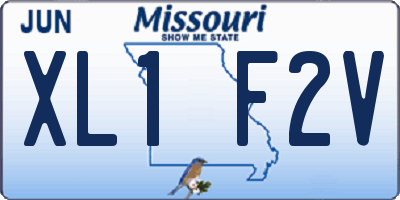 MO license plate XL1F2V