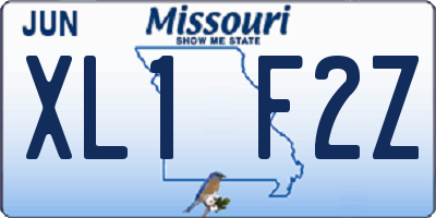 MO license plate XL1F2Z