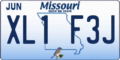 MO license plate XL1F3J