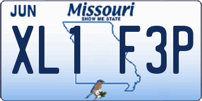 MO license plate XL1F3P