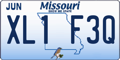 MO license plate XL1F3Q