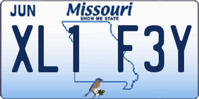 MO license plate XL1F3Y