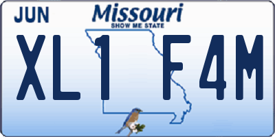 MO license plate XL1F4M