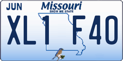 MO license plate XL1F4O