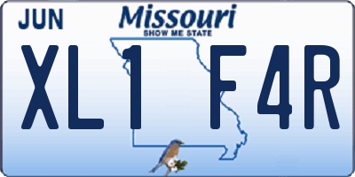 MO license plate XL1F4R