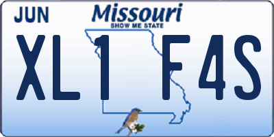 MO license plate XL1F4S