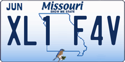 MO license plate XL1F4V