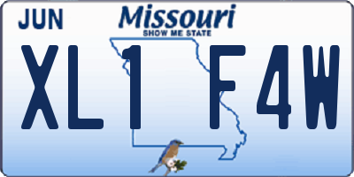MO license plate XL1F4W
