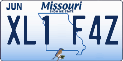 MO license plate XL1F4Z