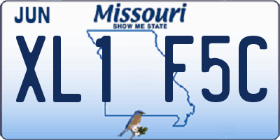 MO license plate XL1F5C