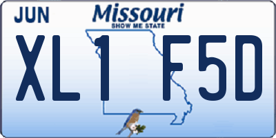 MO license plate XL1F5D