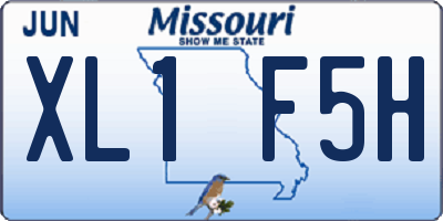MO license plate XL1F5H