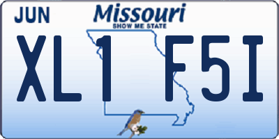 MO license plate XL1F5I