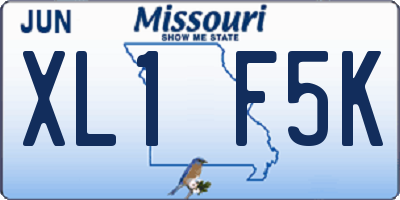 MO license plate XL1F5K