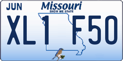 MO license plate XL1F5O