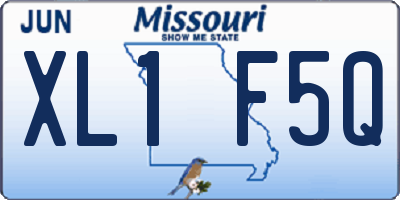 MO license plate XL1F5Q