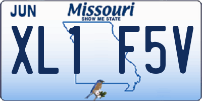 MO license plate XL1F5V