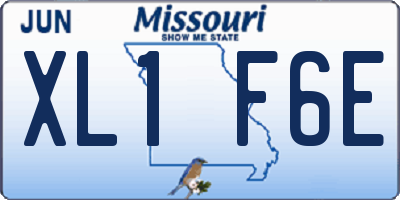 MO license plate XL1F6E