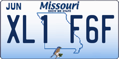 MO license plate XL1F6F