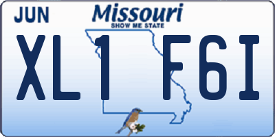 MO license plate XL1F6I
