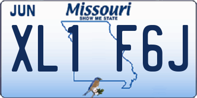 MO license plate XL1F6J
