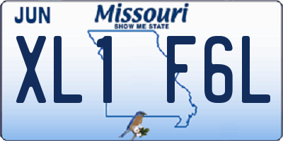 MO license plate XL1F6L