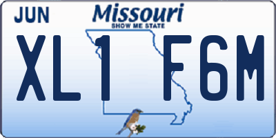 MO license plate XL1F6M