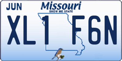 MO license plate XL1F6N