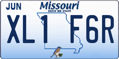 MO license plate XL1F6R