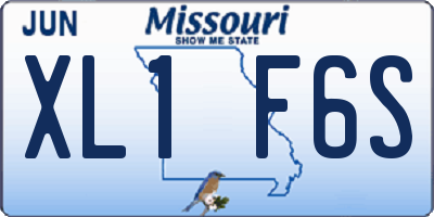 MO license plate XL1F6S