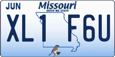 MO license plate XL1F6U