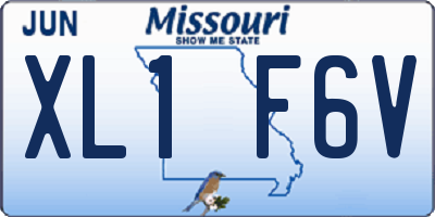 MO license plate XL1F6V