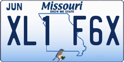 MO license plate XL1F6X