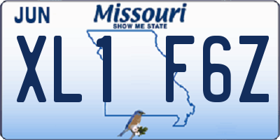 MO license plate XL1F6Z