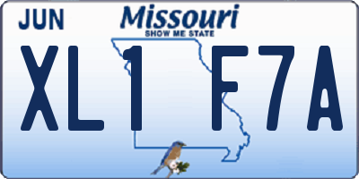 MO license plate XL1F7A