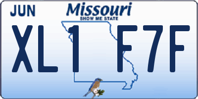 MO license plate XL1F7F