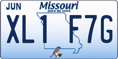 MO license plate XL1F7G