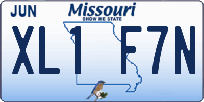 MO license plate XL1F7N